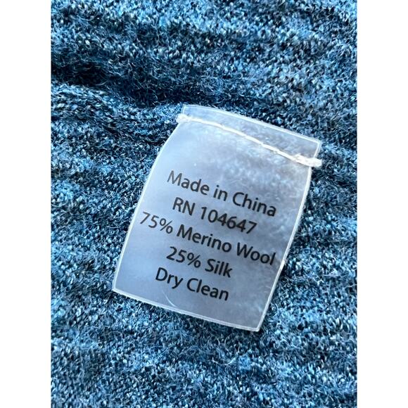 Kinross cashmere blue embroidered cardigan sweater - Picture 7 of 8